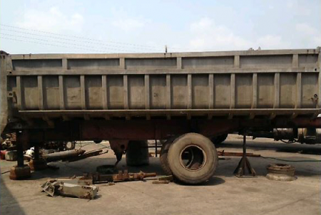 This trailer hauled fertilizer on gravel roads in Central America for 30 years and was never washed!