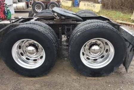 Aluminum wheels after using 'Safe-T-Brite' at a recommended dilution of 20:1.  Cold water, no brushing.